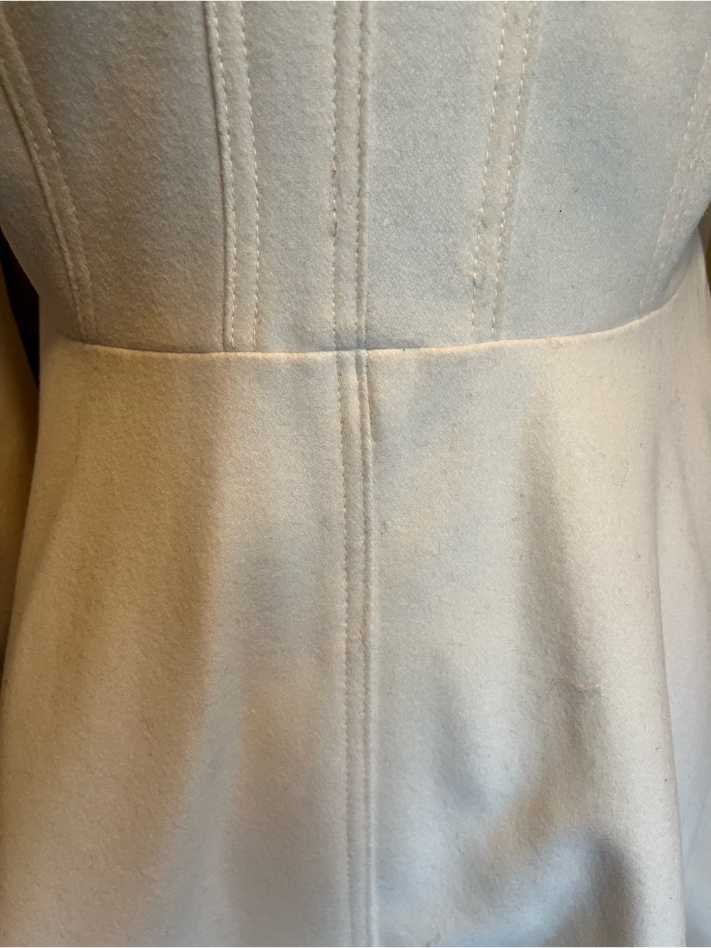Cottagecore Skirted Women’s Cream Wool-Blend Pea Coat Laundry by Shelli Segal - Picture 6 of 10